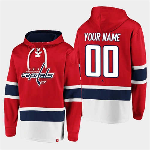 Washington Capitals Active Player Custom Red All Stitched Sweatshirt Hoodie